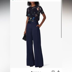 Adam Lippes Black Floral blouse size 2